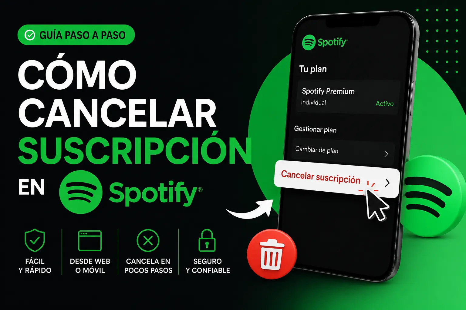 Cómo cancelar suscripción en Spotify