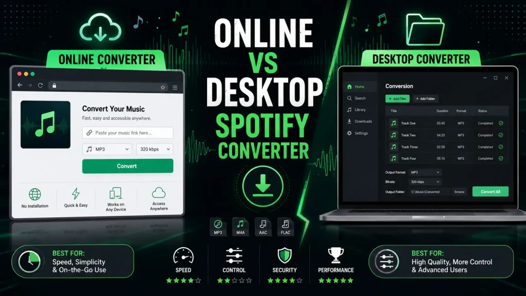 Spotify Online vs Desktop Spotify Converter